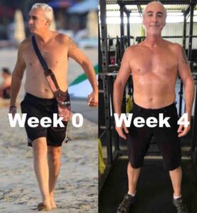 52 year old male comparison week 0 to week 4