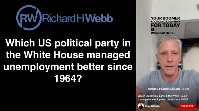 Which US political party in the White House has managed unemployment best since 1964?