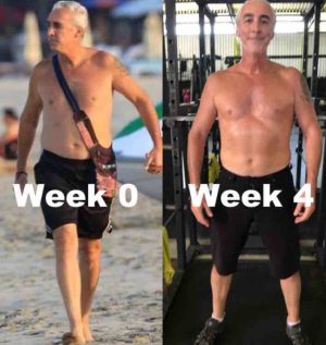 52 year old male comparison week 0 to week 4